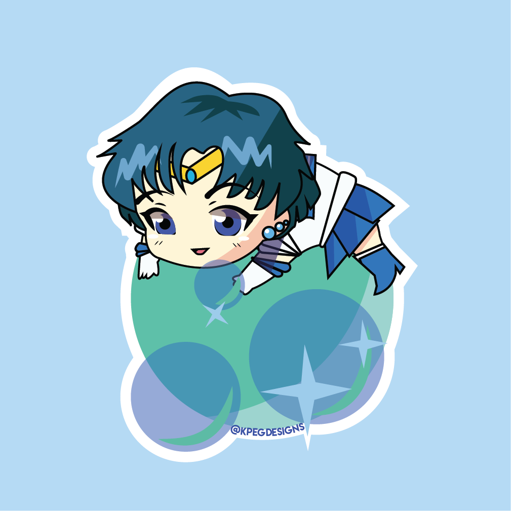 Sailor Mercury Bubble Sticker